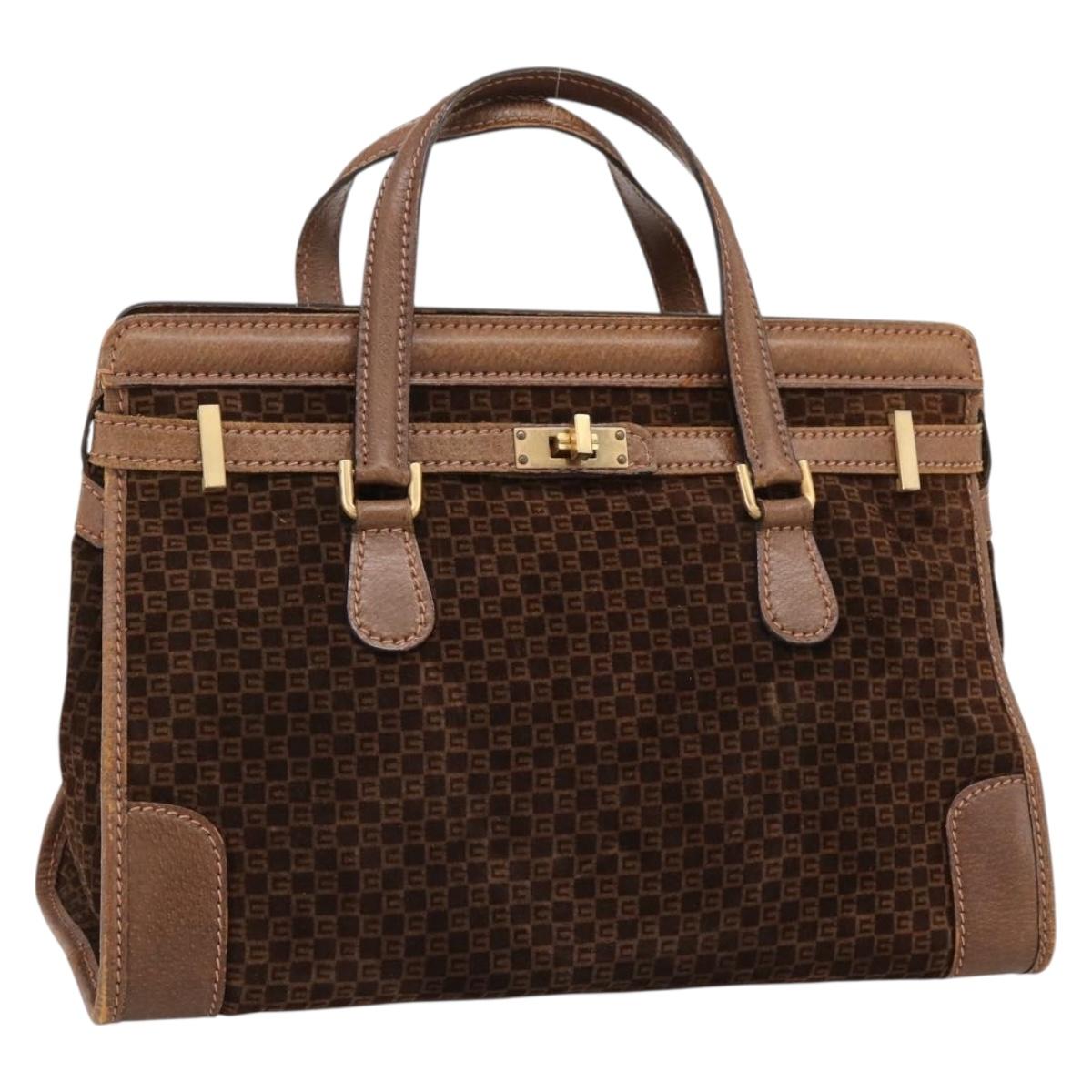 GUCCI Hand Bag Suede Brown Gold Tone Auth ep15706 | Brand Street Tokyo