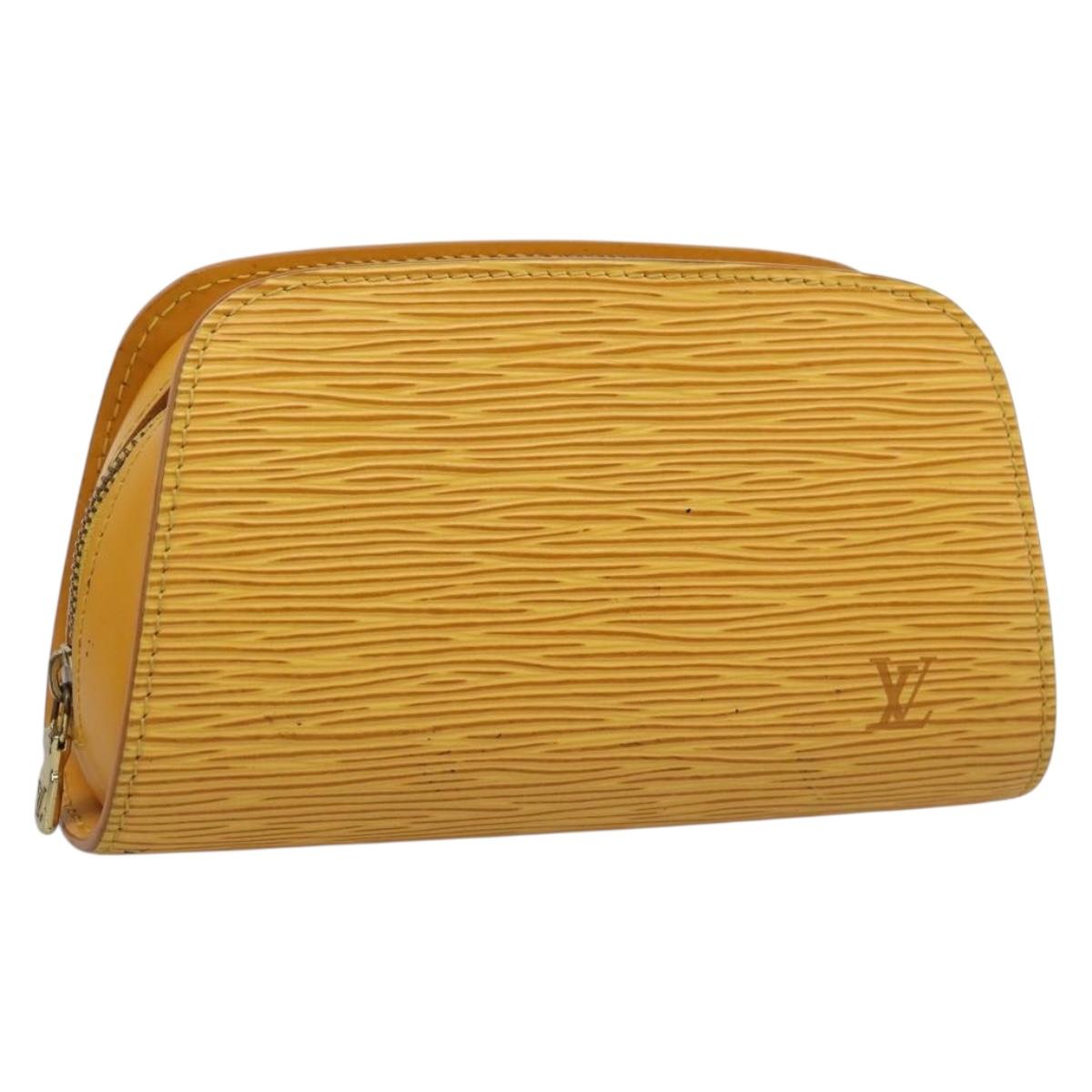 LOUIS VUITTON M48449 ドーフィーヌPM エピ ポーチ LOUIS VUITTON Epi Dauphine PM Pouch Yellow M48449 LV Auth ep15742