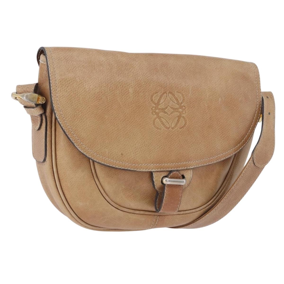 LOEWE archive leather shoulder bag キャメル LOEWE Shoulder Bag Leather Beige Gold Auth ka5886 | Brand Street Tokyo
