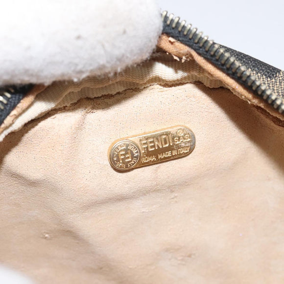 FENDI Zucca Canvas Pouch Brown Black Auth KD058