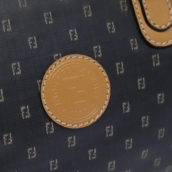 FENDI Hand Bag PVCCanvas 2way Black Auth mr1097