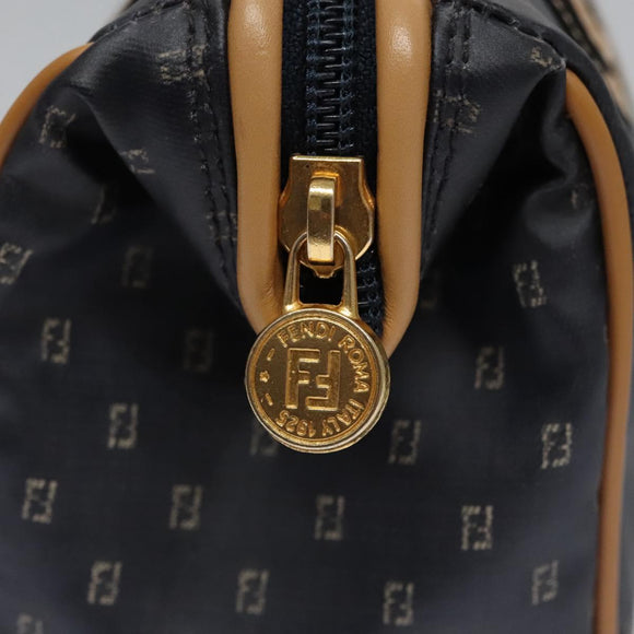 FENDI Hand Bag PVCCanvas 2way Black Auth mr1097