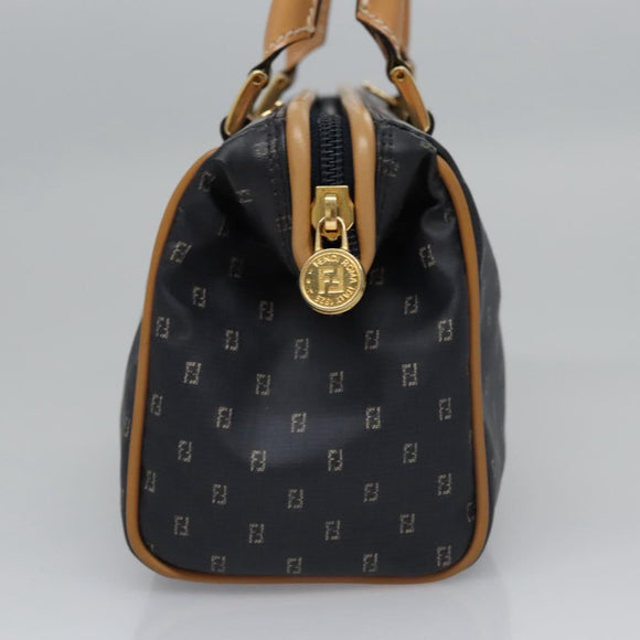 FENDI Hand Bag PVCCanvas 2way Black Auth mr1097