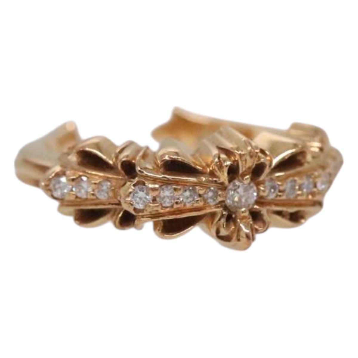 Chrome Hearts Floral Cross Ring K22 Rose Gold Auth PP640M Brand