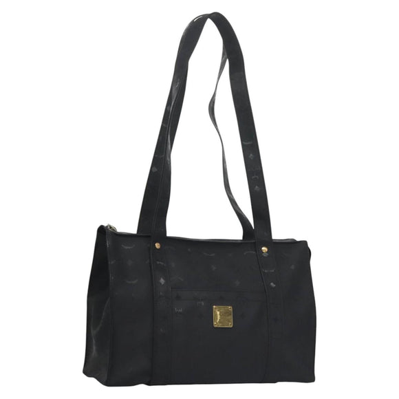 MCM Vicetos Logogram Shoulder Bag PVC Black Auth SW023