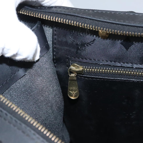 MCM Vicetos Logogram Shoulder Bag PVC Black Auth SW023