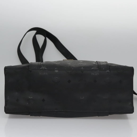 MCM Vicetos Logogram Shoulder Bag PVC Black Auth SW023