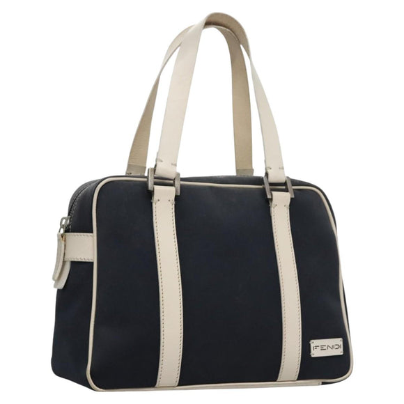 FENDI Hand Bag Canvas Navy Auth ti2885