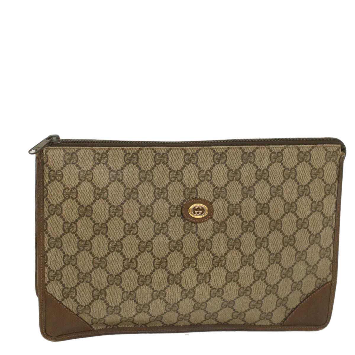 Gucci outlets Beige Pouch Bag (Auth)