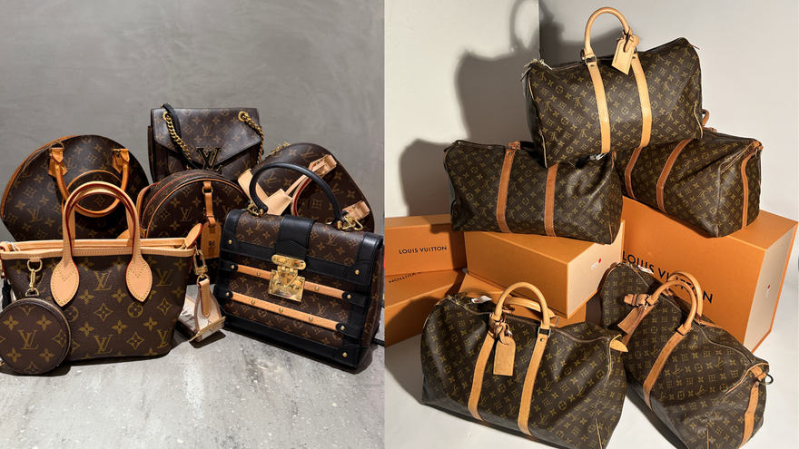 Louis Vuitton handbags on display at Brand Street Tokyo.