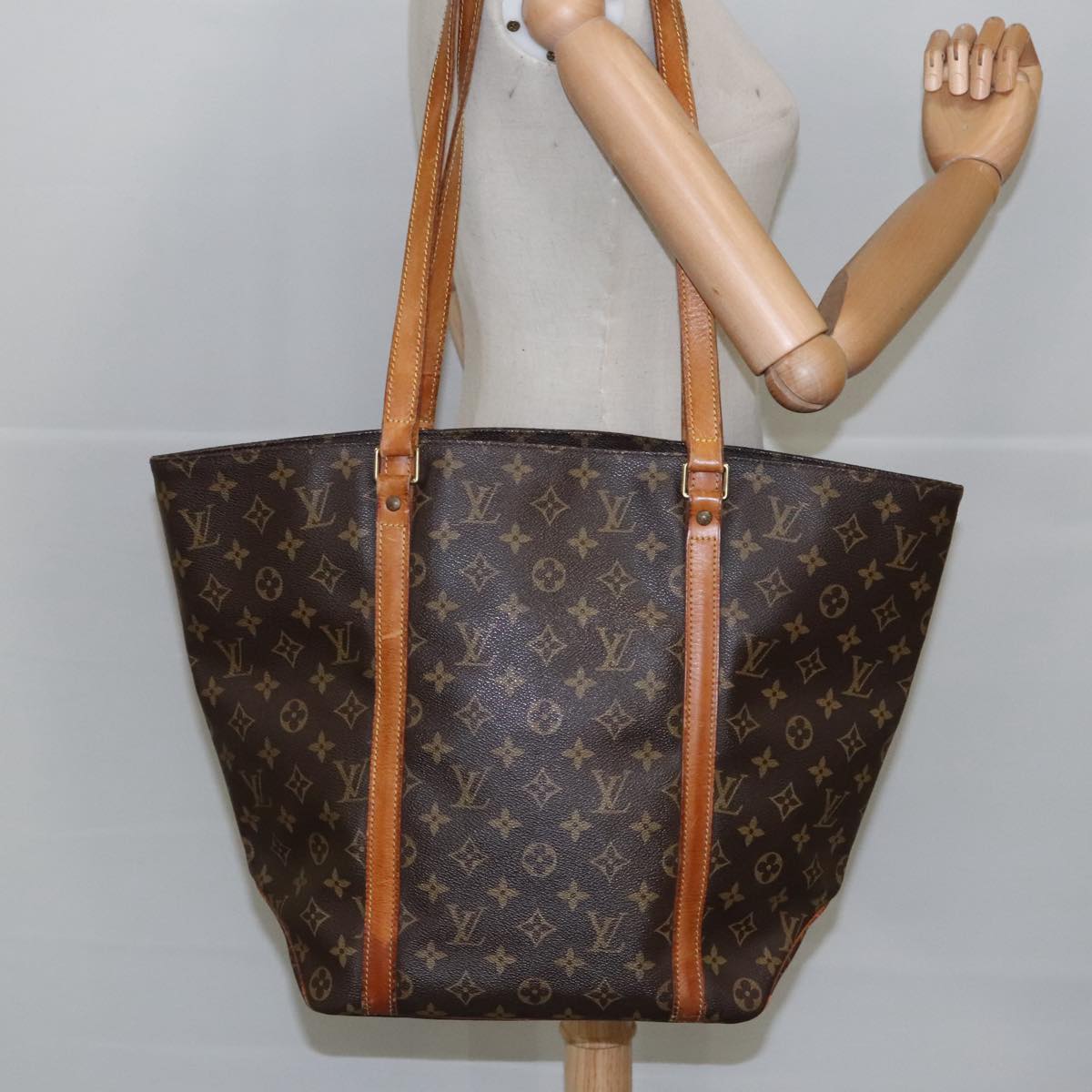 LOUIS VUITTON Monogram Sac Shopping Tote Bag M51108 LV Auth 100003