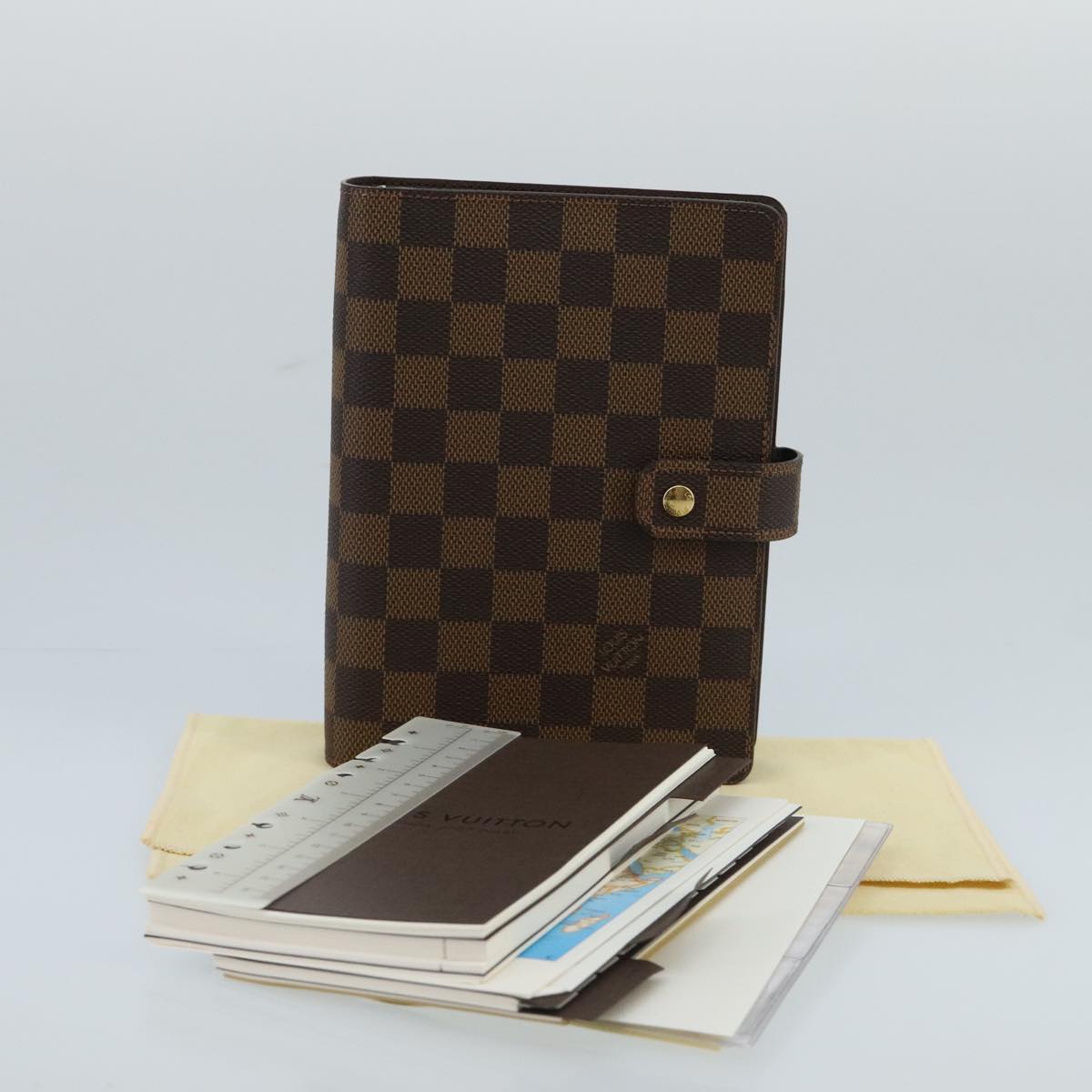 LOUIS VUITTON Damier Ebene Agenda MM Day Planner Cover R20240 LV Auth 100007