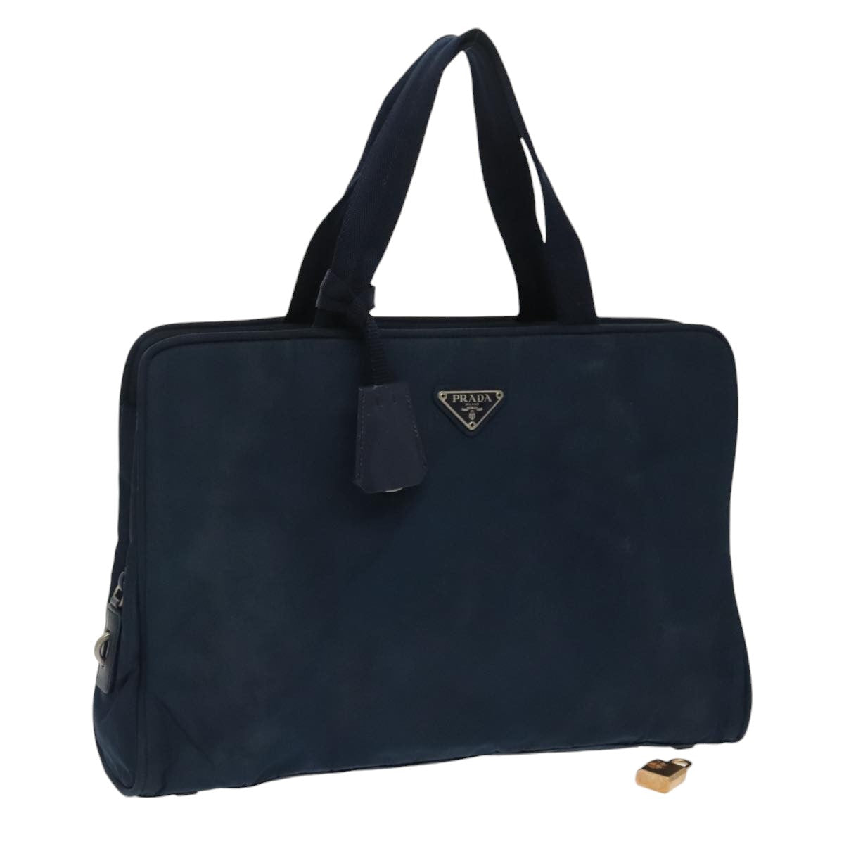 PRADA Hand Bag Nylon Navy Auth 100016