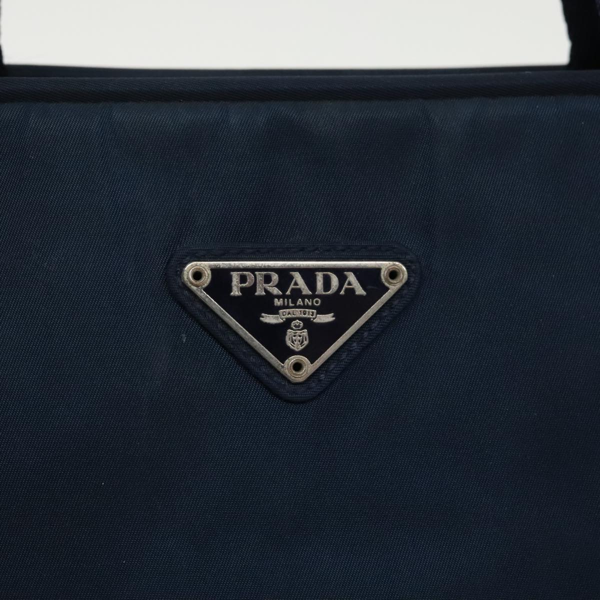 PRADA Hand Bag Nylon Navy Auth 100016