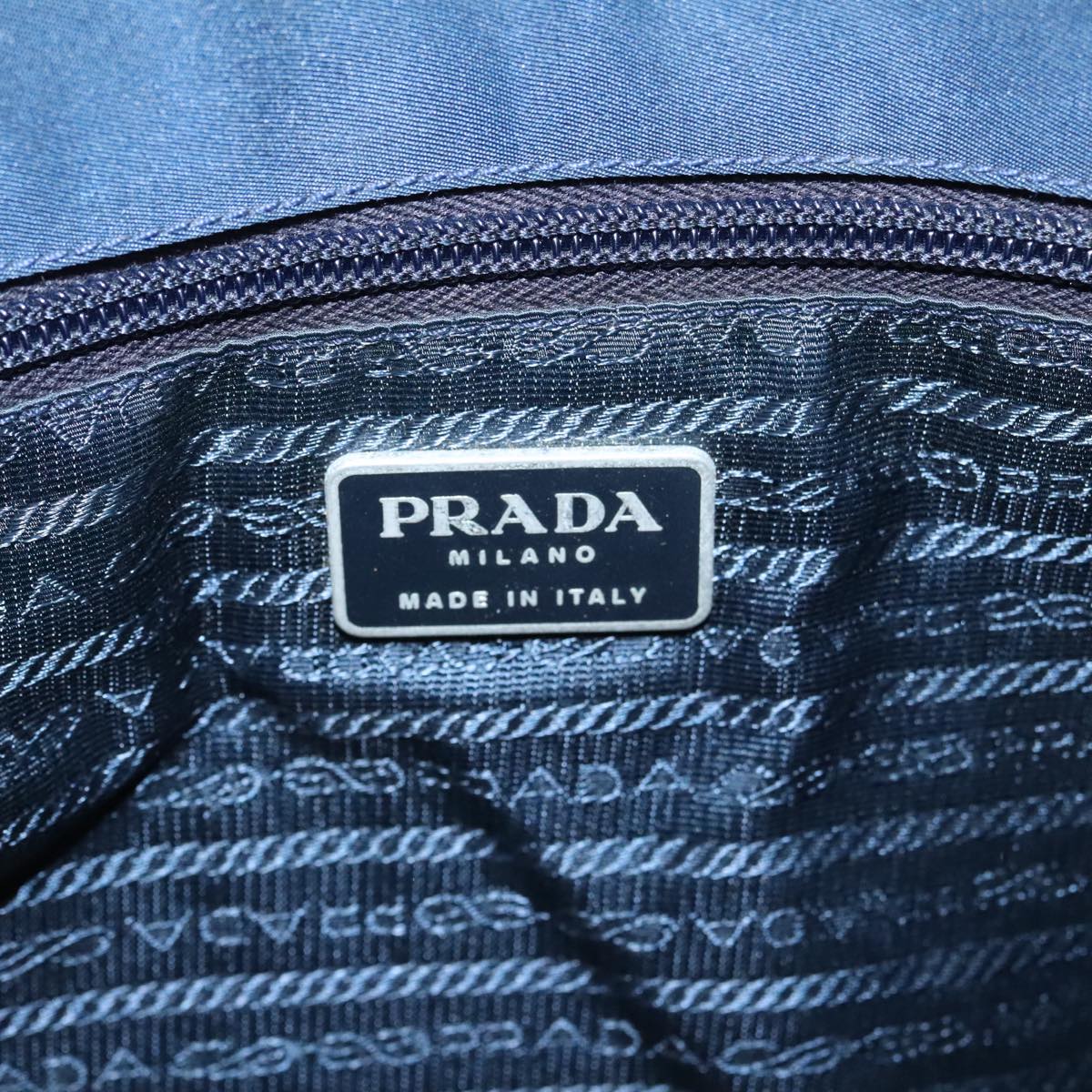 PRADA Hand Bag Nylon Navy Auth 100016