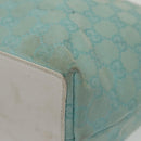 GUCCI GG Canvas Hand Bag Light Blue Gold 002 1099 Auth 100023-14