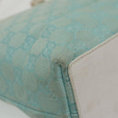 GUCCI GG Canvas Hand Bag Light Blue Gold 002 1099 Auth 100023-16