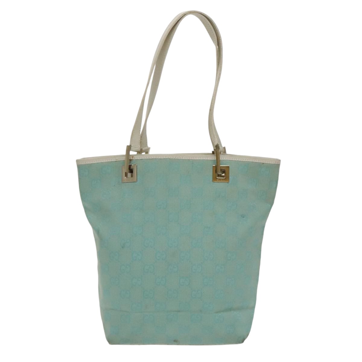 GUCCI GG Canvas Hand Bag Light Blue Gold 002 1099 Auth 100023 - 0