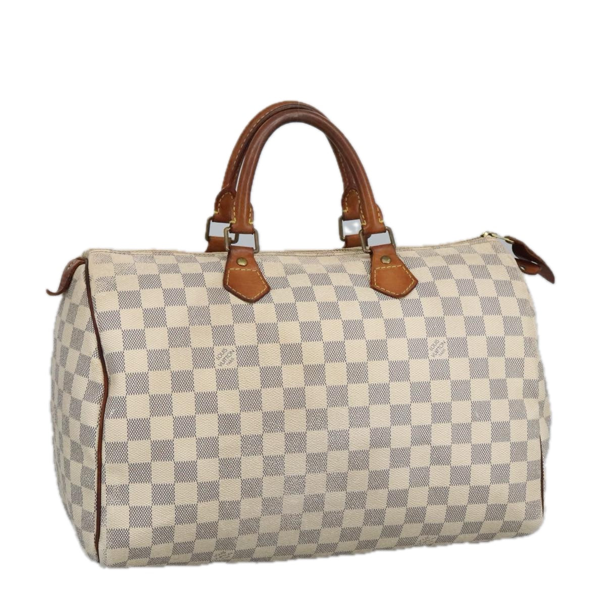 LOUIS VUITTON Damier Azur Speedy 35 Hand Bag N41535 LV Auth 100033