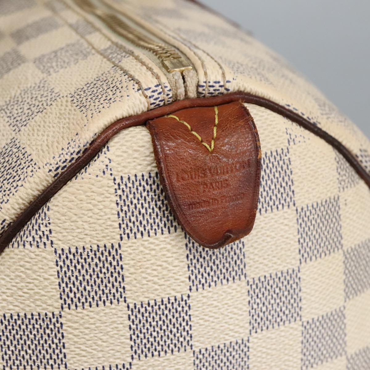 LOUIS VUITTON Damier Azur Speedy 35 Hand Bag N41535 LV Auth 100033