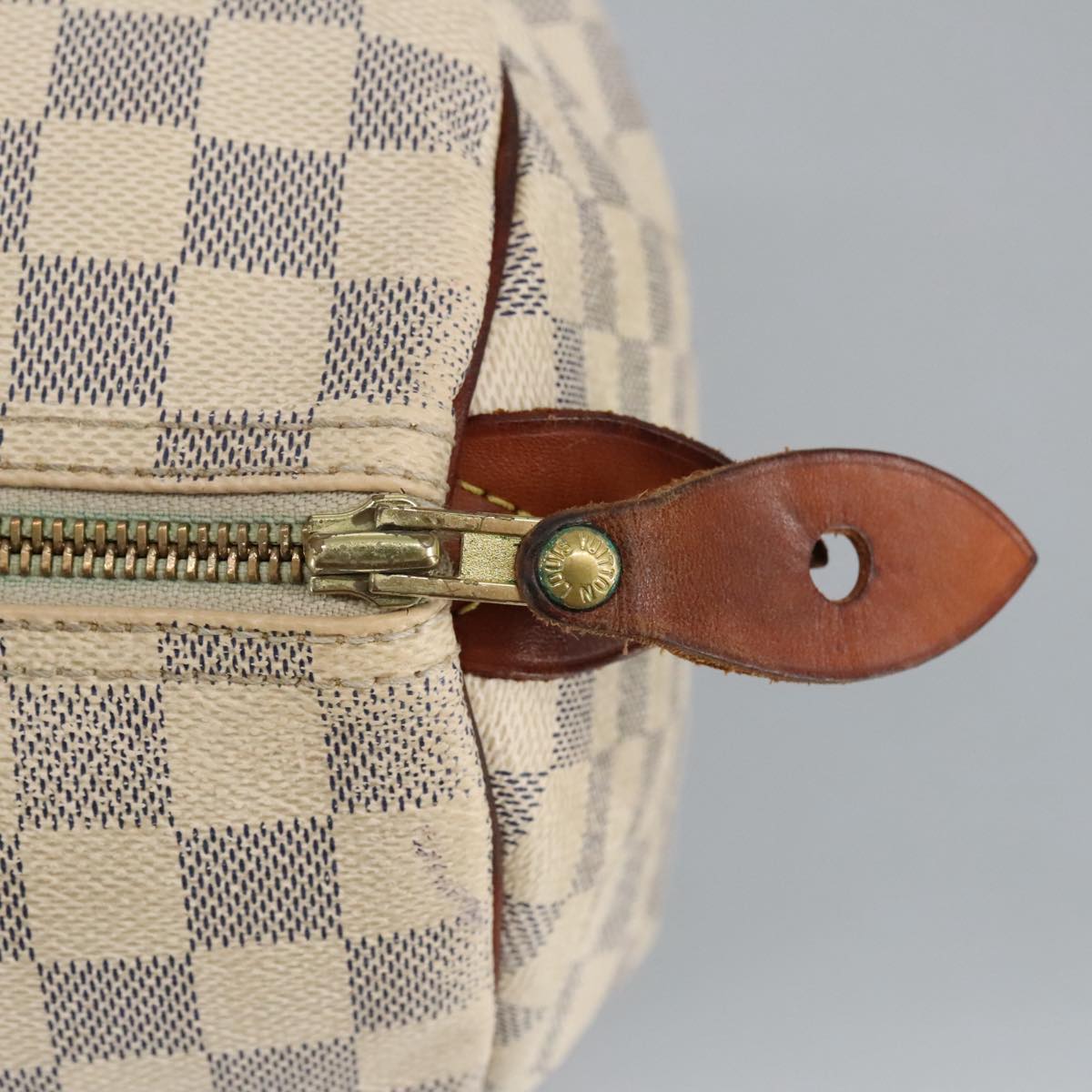 LOUIS VUITTON Damier Azur Speedy 35 Hand Bag N41535 LV Auth 100033