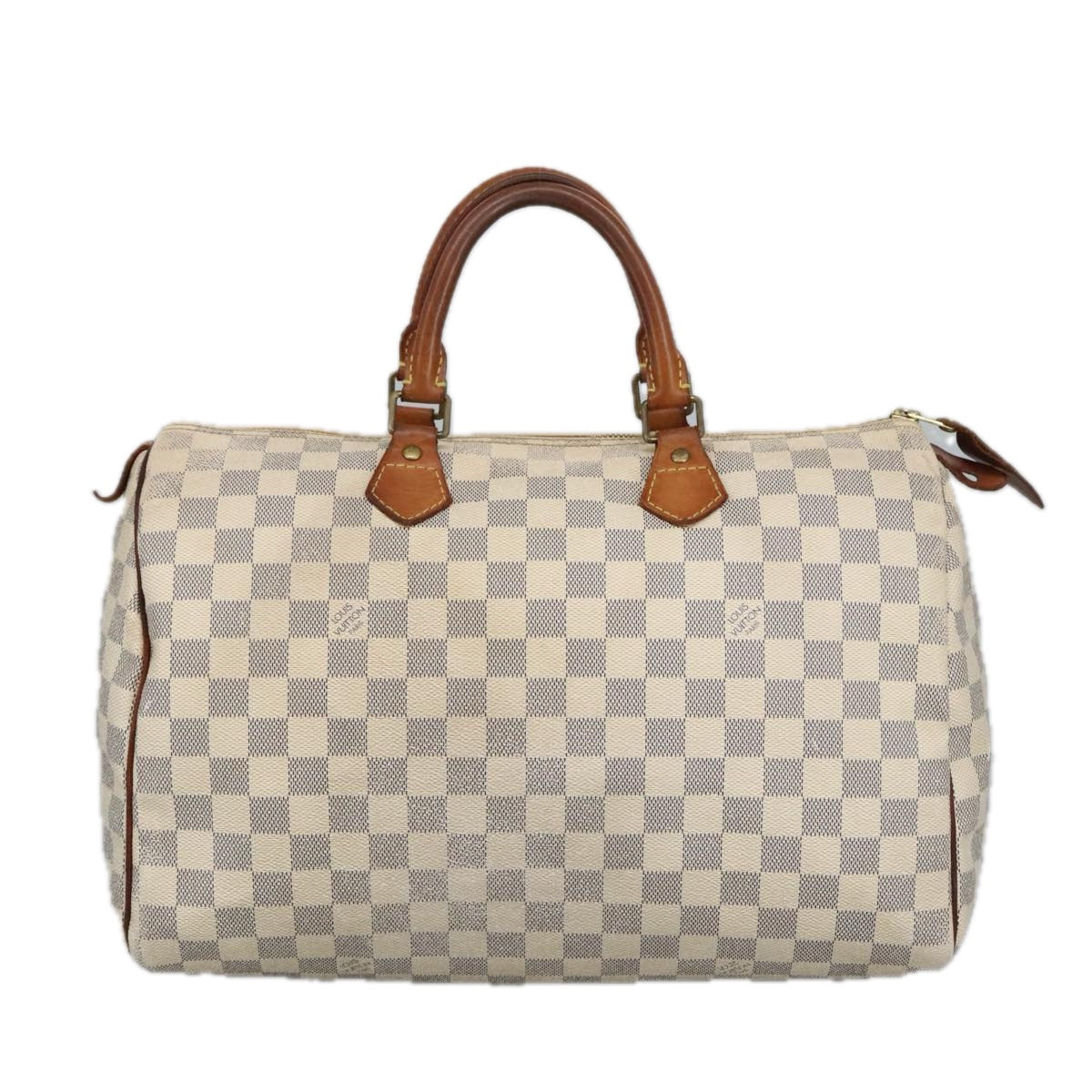 LOUIS VUITTON Damier Azur Speedy 35 Hand Bag N41535 LV Auth 100033