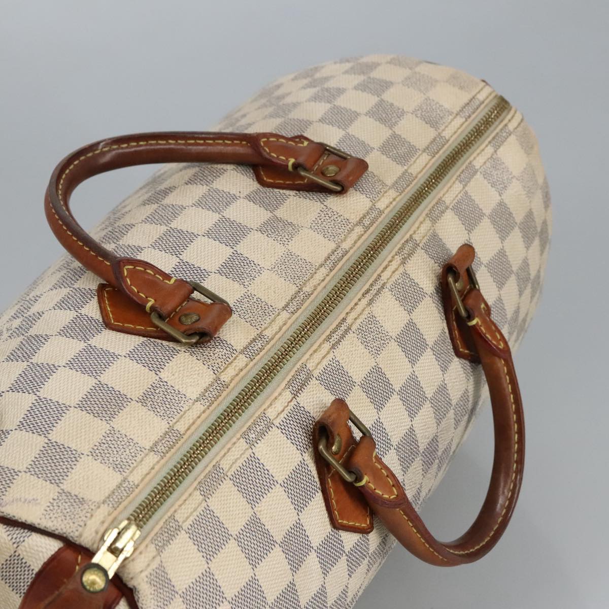 LOUIS VUITTON Damier Azur Speedy 35 Hand Bag N41535 LV Auth 100033