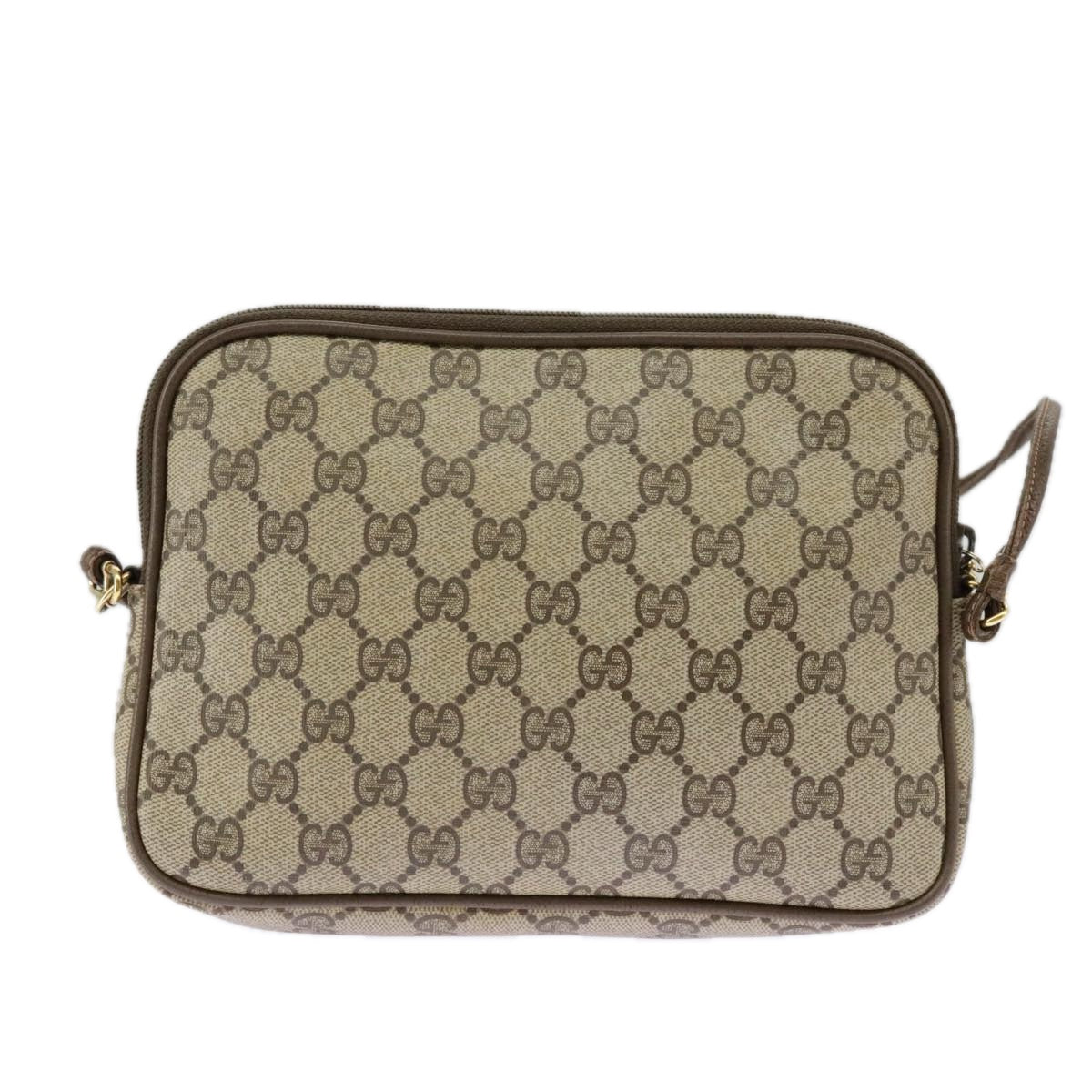 GUCCI GG Supreme Shoulder Bag PVC Beige Gold 97 02 068 Auth 100038 - 0