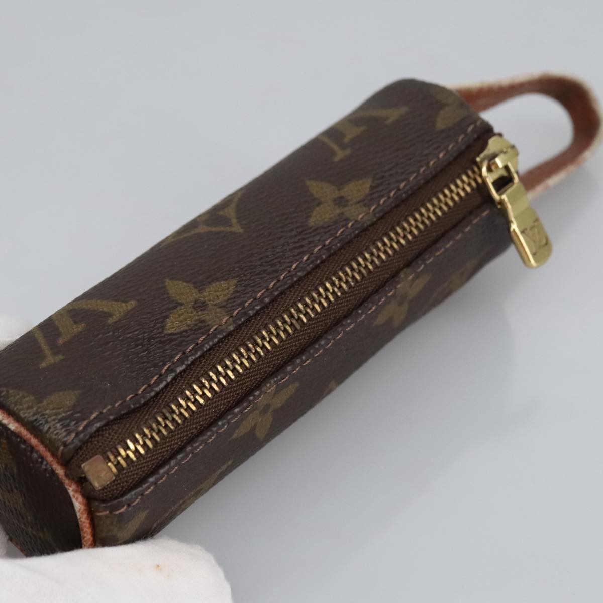 LOUIS VUITTON Monogram Etui 3 Ball de Golf Pouch M58249 LV Auth 100041