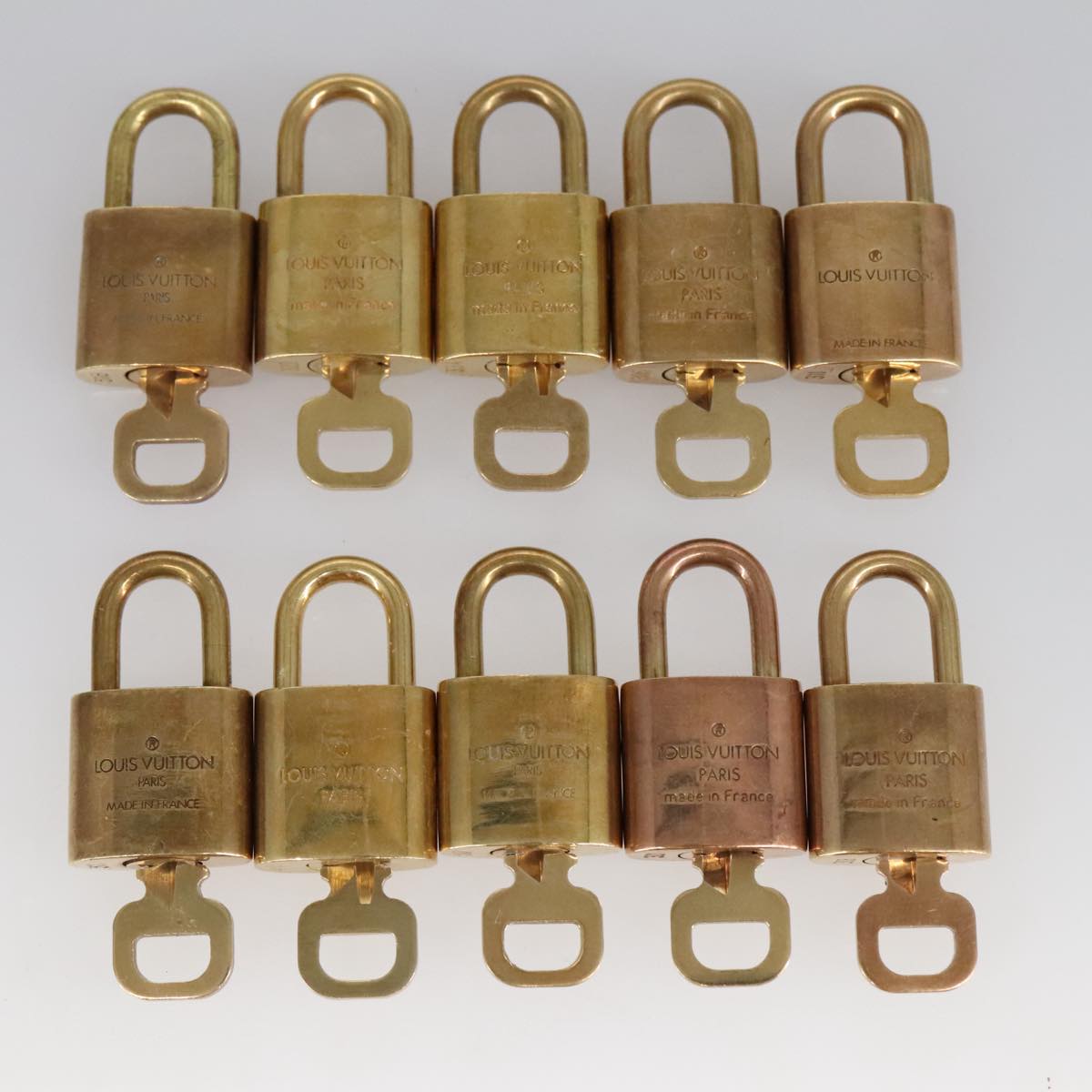 LOUIS VUITTON Padlock 10set metal Gold Tone LV Auth 100046