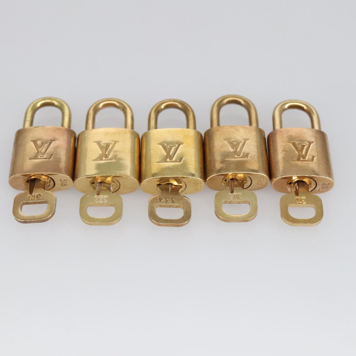 LOUIS VUITTON Padlock 10set metal Gold Tone LV Auth 100046