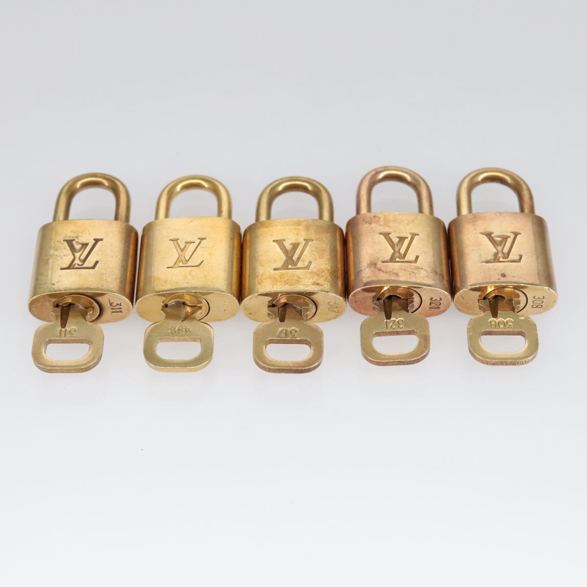 LOUIS VUITTON Padlock 10set metal Gold Tone LV Auth 100046