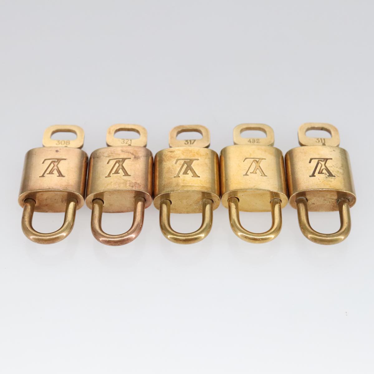 LOUIS VUITTON Padlock 10set metal Gold Tone LV Auth 100046