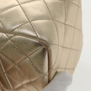CHANEL Matelasse Chain Hand Bag Lamb Skin Gold CC Auth 100060AV-16
