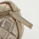 CHANEL Matelasse Chain Hand Bag Lamb Skin Gold CC Auth 100060AV-18