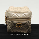 CHANEL Matelasse Chain Hand Bag Lamb Skin Gold CC Auth 100060AV-12