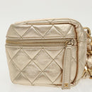 CHANEL Matelasse Chain Hand Bag Lamb Skin Gold CC Auth 100060AV-3