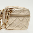 CHANEL Matelasse Chain Hand Bag Lamb Skin Gold CC Auth 100060AV-4