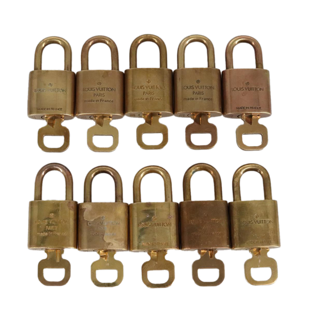 LOUIS VUITTON Padlock 10set metal Gold Tone LV Auth 100061