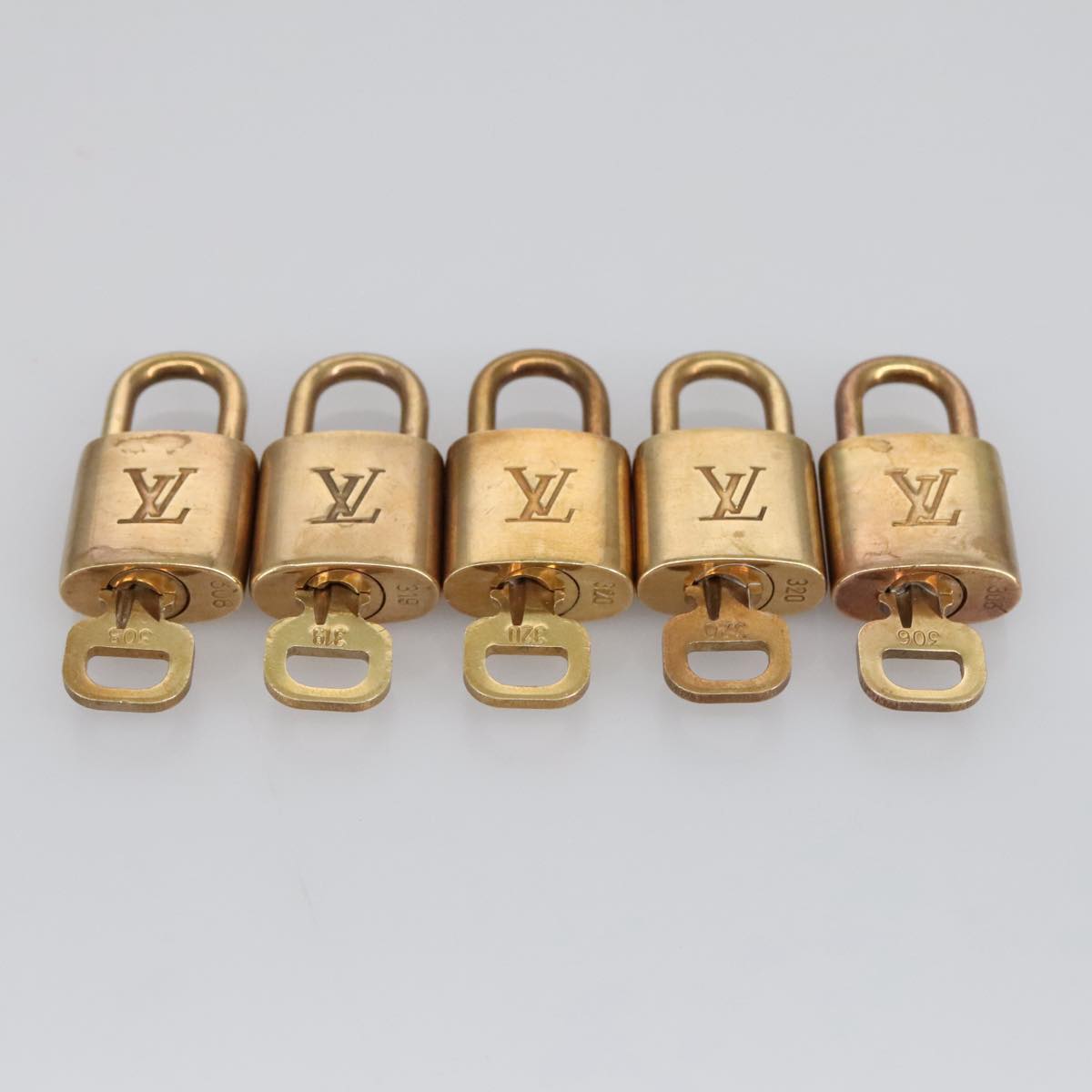 LOUIS VUITTON Padlock 10set metal Gold Tone LV Auth 100061