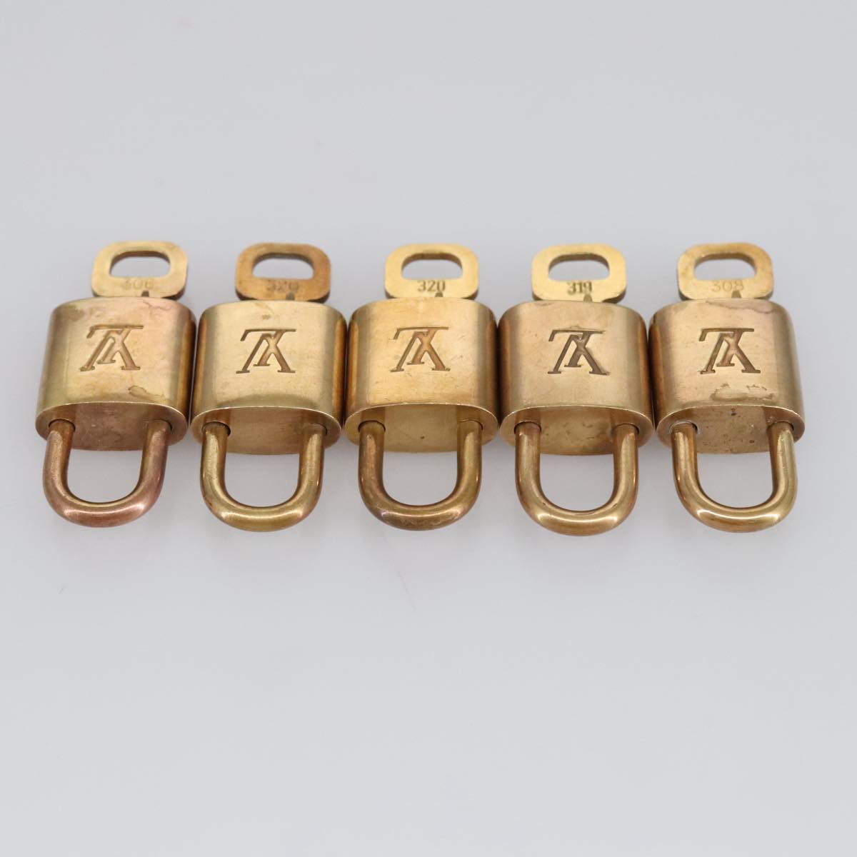 LOUIS VUITTON Padlock 10set metal Gold Tone LV Auth 100061