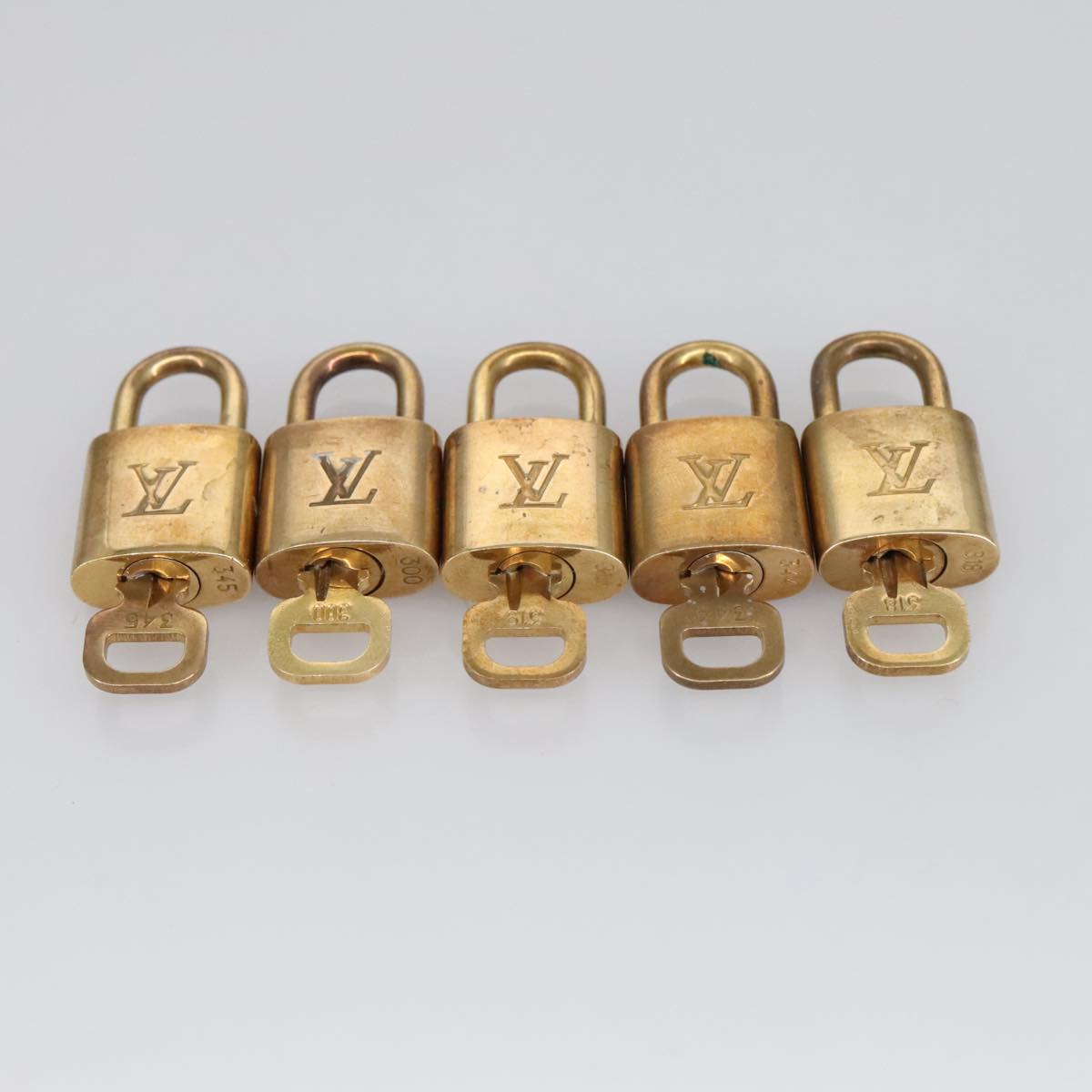 LOUIS VUITTON Padlock 10set metal Gold Tone LV Auth 100061