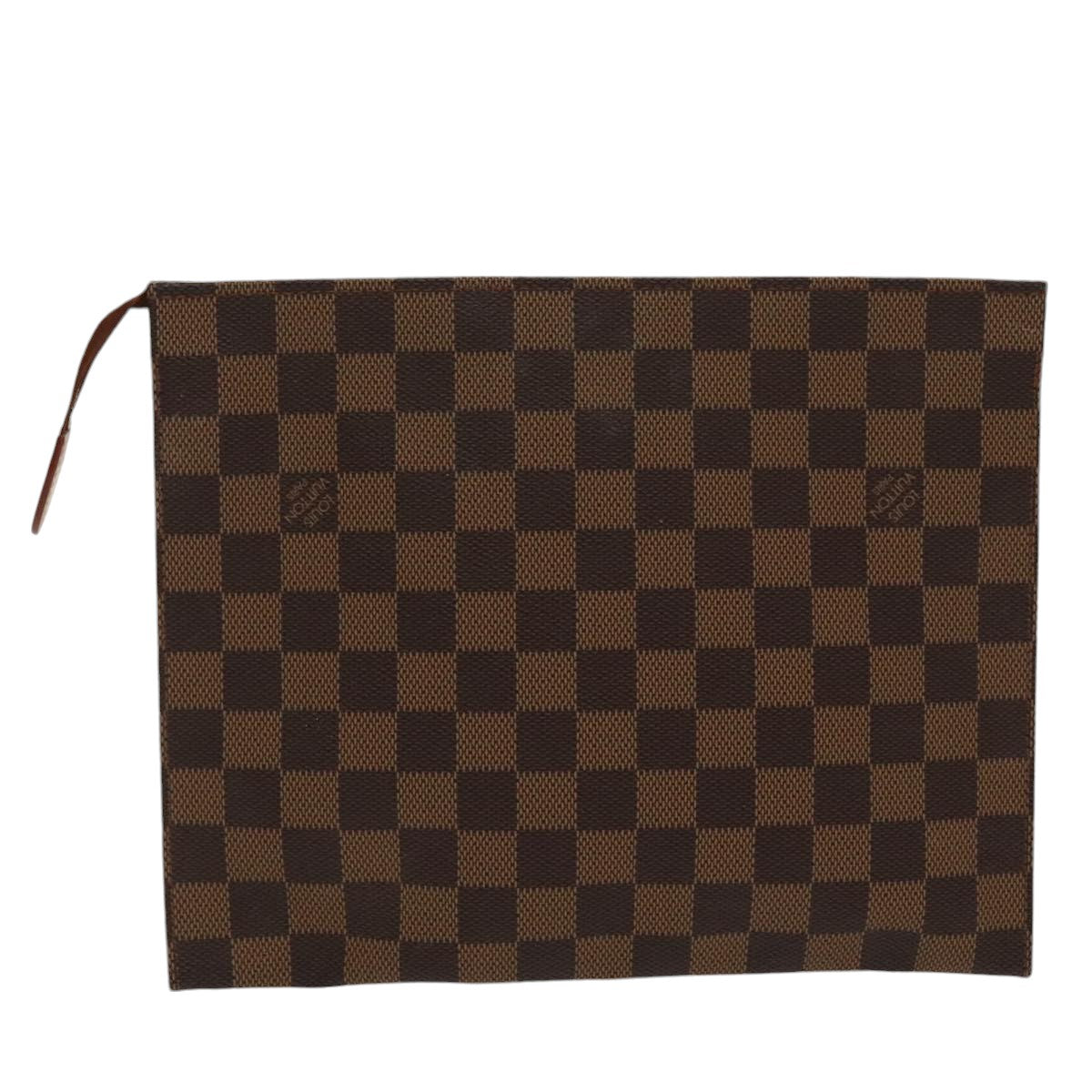 LOUIS VUITTON Damier Ebene Poche Toilette 26 Pouch N47543 LV Auth 100078 - 0