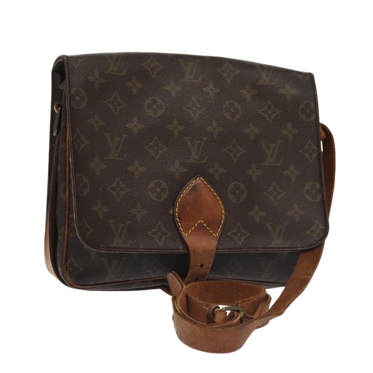 LOUIS VUITTON Monogram Cartouchiere MM Shoulder Bag M51253 LV Auth 100085