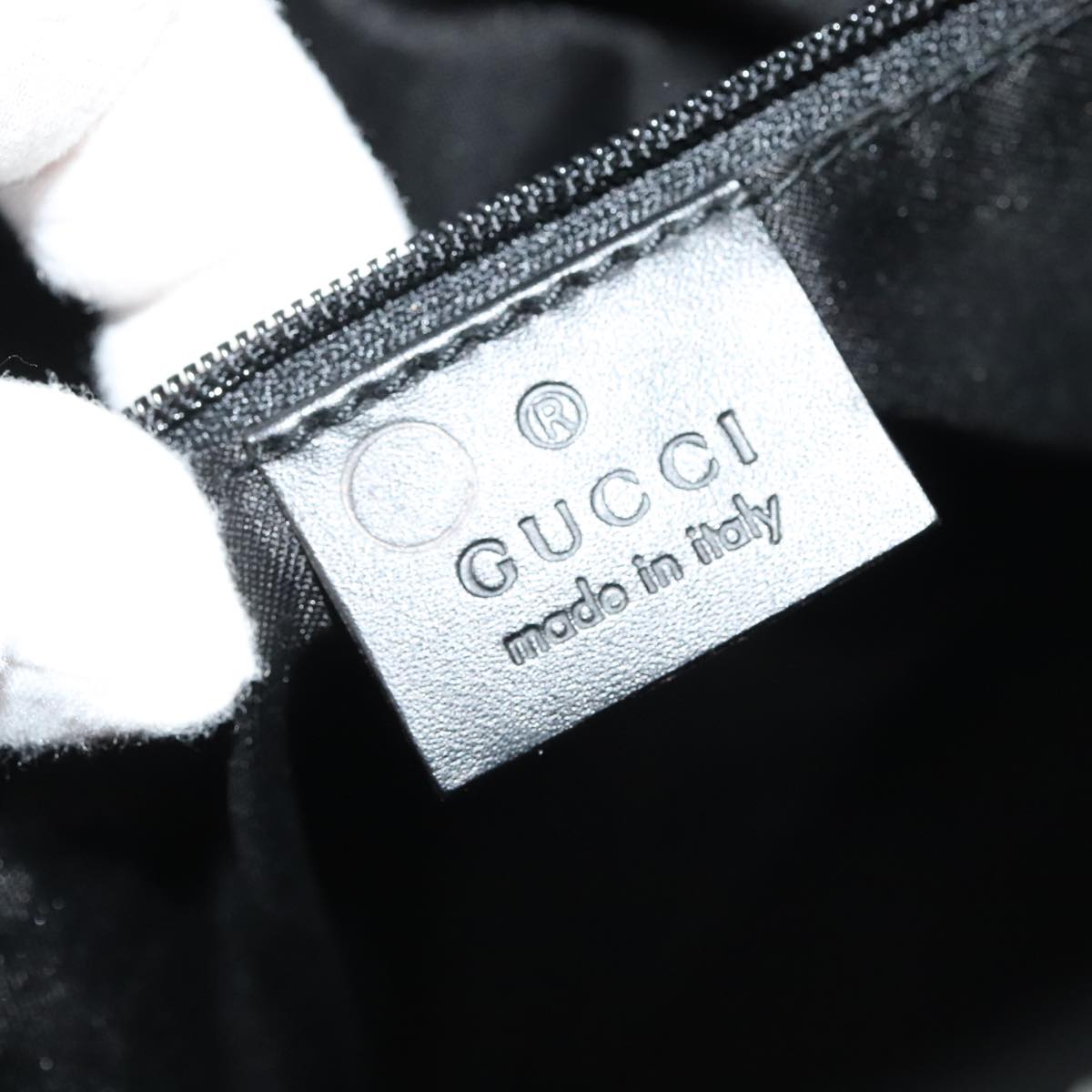 GUCCI Square GG Canvas Tote Bag Outlet Black Silver 91384 Auth 100086