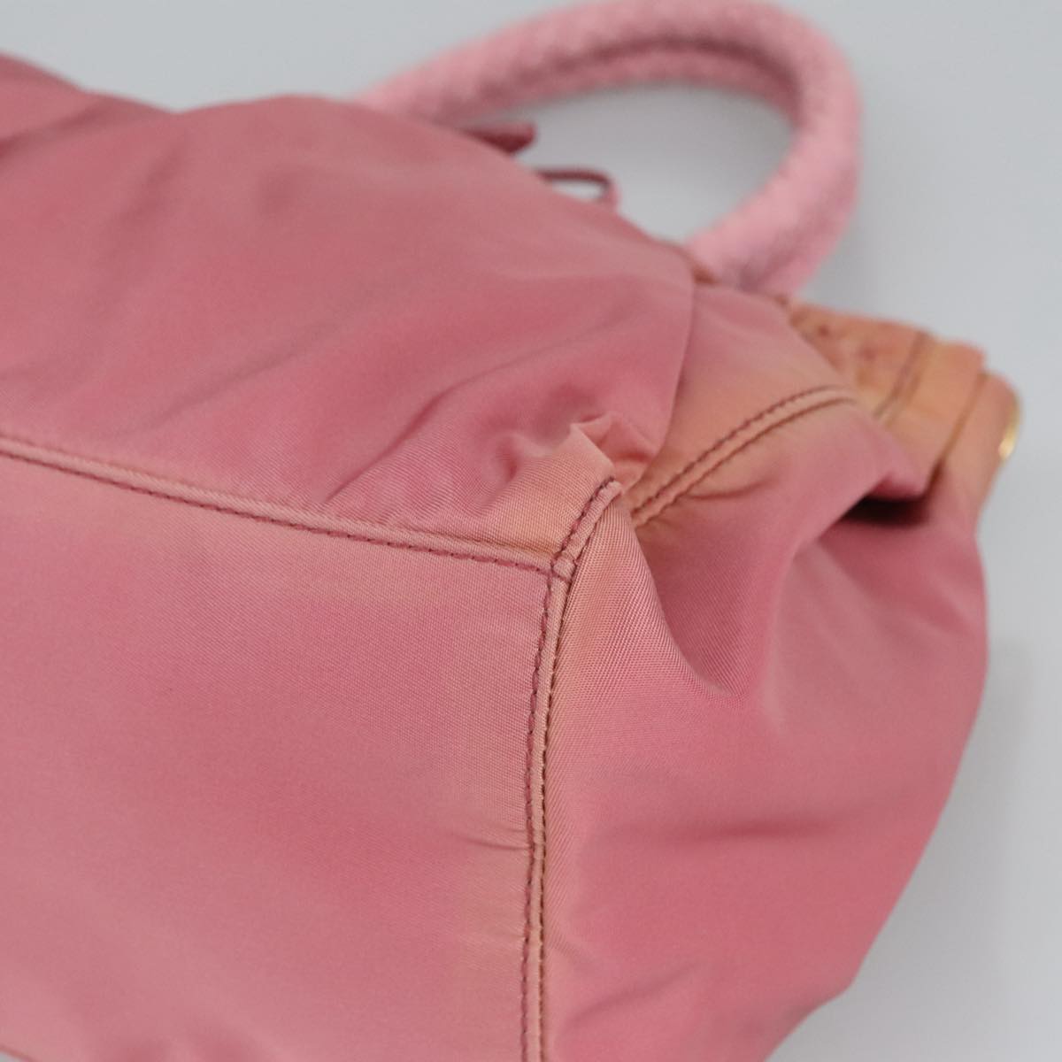 PRADA Hand Bag Nylon 2way Pink Gold Auth 100093