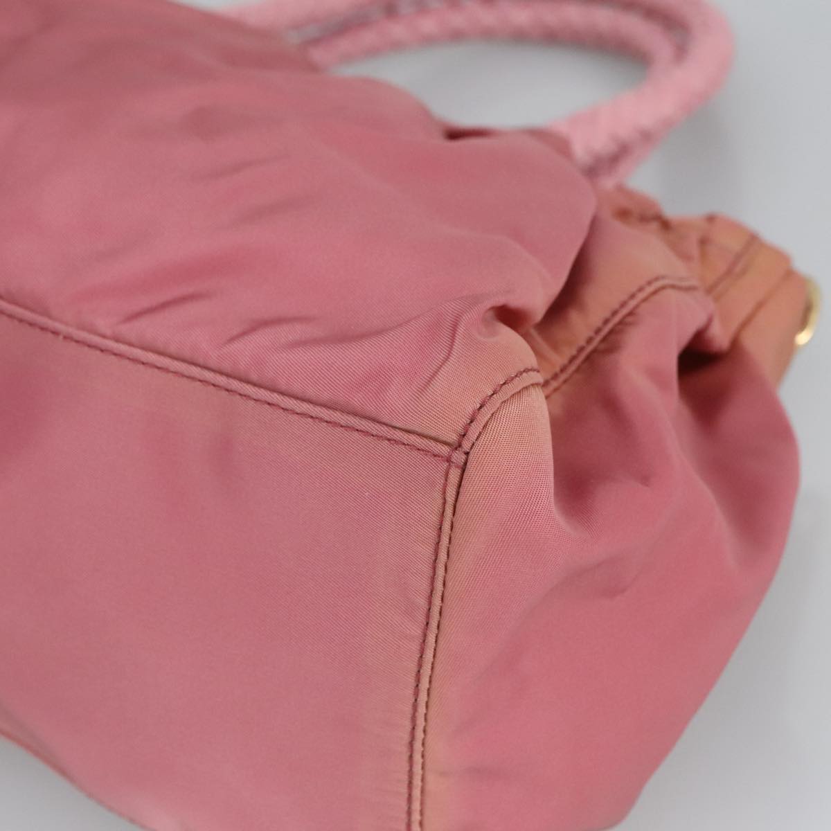 PRADA Hand Bag Nylon 2way Pink Gold Auth 100093