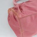 PRADA Hand Bag Nylon 2way Pink Gold Auth 100093-16