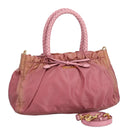 PRADA Hand Bag Nylon 2way Pink Gold Auth 100093-1
