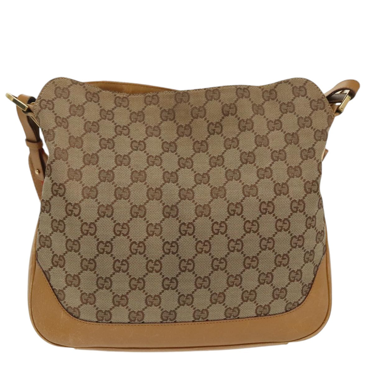 GUCCI GG Canvas Sherry Line Shoulder Bag Beige Gold Brown 001 4095 Auth 100097 - 0